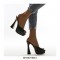 Peep Toe Platforms Designed Chunky Heels Summer Sandals - Black