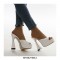 Peep Toe Platforms Designed Chunky Heels Summer Sandals - White