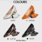 Square Toe Chunky Heels Crocodile Pattern Pumps - White