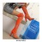 Pointed Toe Cuban Heels Over the Knee Pull On Ethnic Printed Boots  - Orange