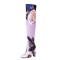 Pointed Toe Over The Knees Thigh Highs Chunky Heels Flower Print Boots - Purple Fabric
