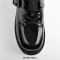 Round Toe Platforms Lace Up Trible Buckle Straps Side Zipper Gothic Punk Wedges Boots - Black