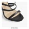 Italian Heels  Ankle Wrap Cross Straps Peep Toe Matte Sandals - Black