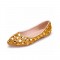 Pointed Toe Rhinestones Ballets Flats - Gold