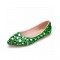 Pointed Toe Rhinestones StPatricks Ballets Flats - Green