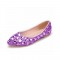 Pointed Toe Rhinestones Ballets Flats - Lavender