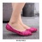 Pointed Toe Rhinestones Wedding Bride Ballets Flats - Silver