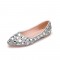 Pointed Toe Rhinestones Wedding Bride Ballets Flats - Silver