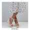 Peep Toe  Wedges Ankle Buckle Pearl Bead Straps Sandal  - Pink