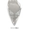 Pointed Open Toe Stiletto Heels Transparent Butterfly Rhinestones Slingback Sandals - Silver Pvc