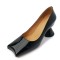 Strange Toe Block Strange Shaped Conic Heels Vintage Style Pumps - Black Patent