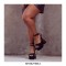 Bowling Round Heels Platform Ankle Straps Peep Toe Pumps  - Black