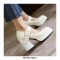 Square Toe Chunky Heels Buckle Straps Platforms Mary Janes Shoes - White