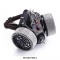 Bat and Rivet Decorated Rhinestones Steampunk Gothic Mask - Black