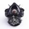 Rivet Decorated Skull Chain Steampunk Gothic Punk Gas Mask - Black