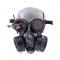 Steampunk Batwings Rivet Decorated Gothic Carnivale Gas Mask - Black