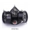 Steampunk Batwings Rivet Decorated Gothic Carnivale Gas Mask - Black