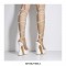 Bowling Round Heels Platform Round Toe Pumps Ankle LaceUp Sandals  - White