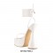 Bowling Round Heels Platform Round Toe Pumps Ankle LaceUp Sandals  - White