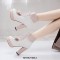 Round Toe Lace Up Cuban Heels Ankle High Platforms Bowtie Decorated Anime Boots - Pink