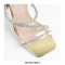 Stiletto Heels Crystal Gladiator Strap Square Toe PVC Sandals - Red