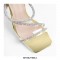 Stiletto Heels Crystal Gladiator Strap Square Toe PVC Sandals - Silver