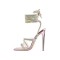 Stiletto Heels Crystal Gladiator Strap Square Toe PVC Sandals - Pink
