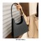 French Style Vintage Crocodile Embossed Crescent Armpit Handbags Bags - Coffee