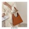 French Style Vintage Crocodile Embossed Crescent Armpit Handbags Bags - Coffee