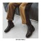 Round Toe LaceUp Vintage Punk Rock Crosstied Patent Boots - Black