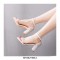 Peep Toe Ankle Buckle Straps Rhinestones Chunky Heels Wedding Dorsay Pumps - White