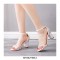 Peep Toe Ankle Buckle Straps Rhinestones Chunky Heels Wedding Dorsay Pumps - White