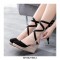 Slope Round Toe Ankle LaceUp Wedges Heels Platforms Sandals - Black