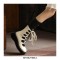 Round Toe Platforms Ribbon Lace Up Boots with Back Zipper - White