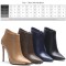 Pointed Toe Stiletto Heels Side Zipper Stylish Autumn Ankle Highs Booties - Black