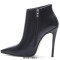 Pointed Toe Stiletto Heels Side Zipper Stylish Autumn Ankle Highs Booties - Black