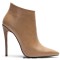Pointed Toe Stiletto Heels Side Zipper Stylish Autumn Ankle Highs Booties - Khaki