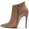 Pointed Toe Stiletto Heels Side Zipper Stylish Autumn Ankle Highs Booties - Khaki