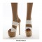 Peep Toe Platforms Stiletto Heels Mules Spring Sandals - Tan