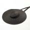 Flat Visor Straw Brim Long Ribbon Summer Beach Casual Hat - Black