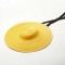 Flat Visor Straw Brim Long Ribbon Summer Beach Casual Hat - Yellow