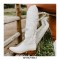 Block Heel Knee High Pointed Toe Western Cowboy Pull On Cowgirl Booties - Pink