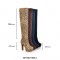 Over The Knee High Platform Flock Matt Winter Booties - Leopard