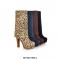 Over The Knee High Platform Flock Matt Winter Booties - Leopard