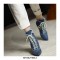 Pointed Toe Italian Stiletto Heels Lace Up Denim Jean Ankle Booties - Blue