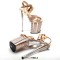 Peep Toe Stiletto Heels Glitters Ankle Cross Straps Platforms Sandals  - Gold Synthetic