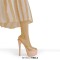 Peep Toe Transparent Slip On Platforms Stiletto Sandals - Beige PVC Patent