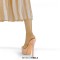 Peep Toe Transparent Slip On Platforms Stiletto Sandals - Beige PVC Patent