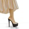 Peep Toe Transparent Slip On Platforms Stiletto Sandals - Black PVC Patent