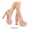 Chunky Heels Ankle Straps Peep Toe Platform Sandals- Silver